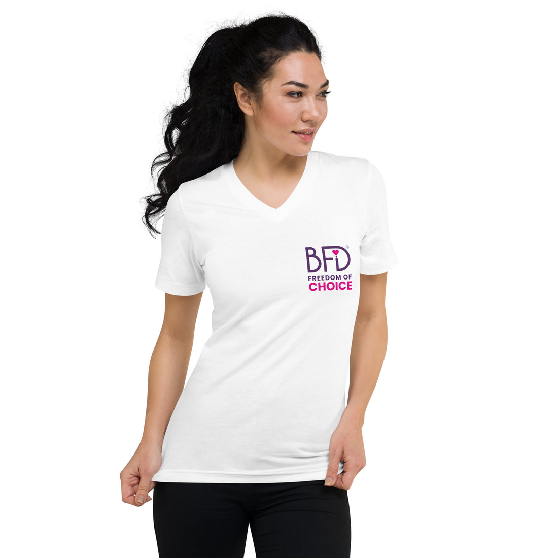Charlie & Mia Unisex Short Sleeve V-Neck T-Shirt